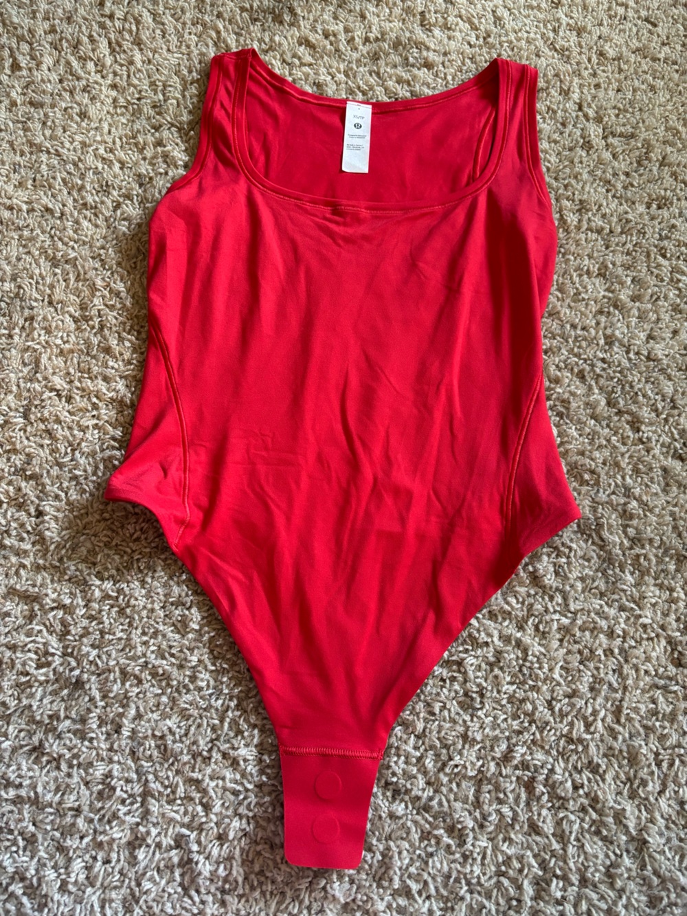 lululemon athletica Red Scoop-Neck Bodysuit